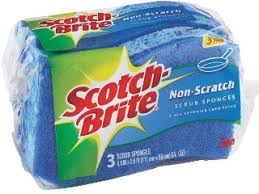 SCOTCHBRITE-SCOURING PAD SPONGE 3M 3/PK 4154498