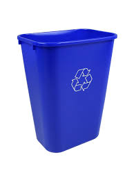 GARBAGE CAN 41 QT. BLUE RECYLING CONTAINER 15-1/4"H