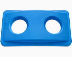 GARBAGE CAN RECTANGULE COMMERCIAL RECYCALE LID BOTTLES & CANS BLUE RUBBERMAID FG269288BLUEK