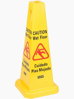 WET FLOOR SIGN CAUTION YELLOW CONE 1072