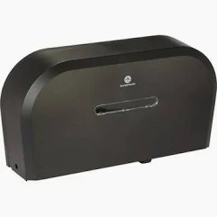 TOILET PAPER ROLL 9" TWIN ROLL DISPENSER BLACK - SMOKE PLASTIC #2010