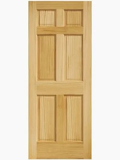 DOOR 6 PANEL SOLID PINE 26" X 80"