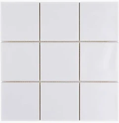 CERAMIC TILE 6" X 6"  WHITE 12.5/SF