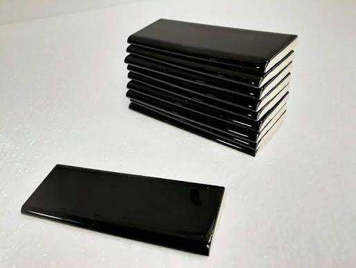 CERAMIC TILE BULLNOSE 2" X 6" BLACK