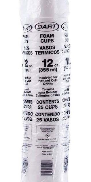 CUPS FOAM 12 OZ. 1000/CUPS 12J12 12C18