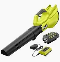 RYOBI 120 MPH 550 CFM 40 VOLT CORDLESS LEAF BLOWER W/4.0 AH BATTERY & CHARGER INC. RY40LB01K