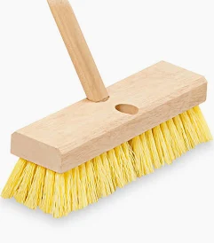 SCRUB BRUSHES LINOLEUM DECK W/HANDLE STIFF NYLON BRISTLES NBMET700/3