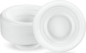 PLATES PLASTIC 12-OZ SOUP BOWLS WHITE 8 X 125/PK CHINET #82212