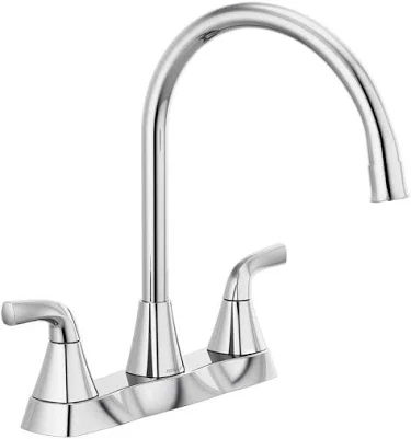PEERLESS PAKWOOD TWO HANDLE  GOOSE NECK KITCHEN FAUCET   W/O SPRAY  CHROME FINISH P2935LF