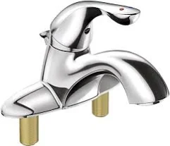 DELTA 4" LAVATORY SINGLE LEVER FAUCET CLASSIC CHROME METAL BACK POP UP 525LF-MPU