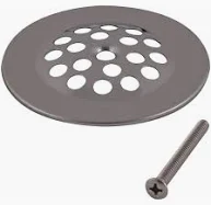 BATH TUB SHOE GRID & SCREW STRAINER STAINLESS  CHROME HB2222