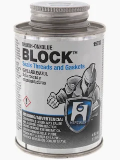 BRUSH ON BLUE BLOCK SEALS THREADS & GASKET 4 OZ 1/4 PT 15703