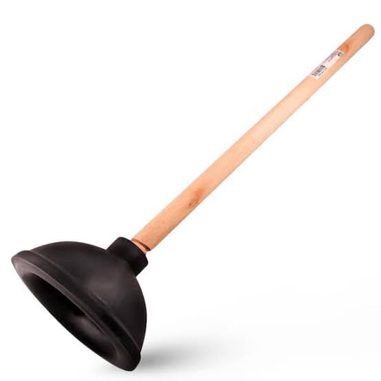 PLUMBER'S PLUNGER 18" HARDWOOD 6" RED BASE