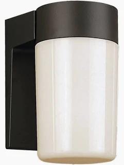 FIXTURE OUTDOOR WHITE JAR BLACK WALL MOUNT
