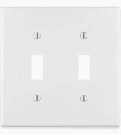 SWITCH PLATE DOUBLE (2) OVERSIZE WHITE METAL MULBERRY #86872