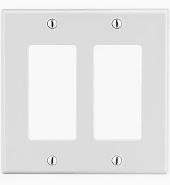 DECORA WALL PLATE WHITE OVERSIZE METAL DOUBLE GANG #86835