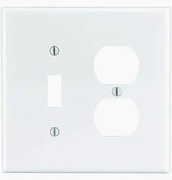 WALL PLATE SWITCH & OUTLET WHITE  METAL #86532