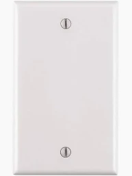 WALL PLATE COVER BLANK 2" X 4" PLASTIC WHITE
