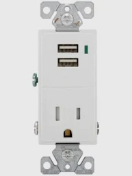 DECORA SINGLE OUTLET W/2 USB COMBINATION TR7740W