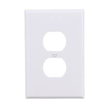 RECEPTACLE DUPLEX PLATE OVERSIZE MIDI  PLASTIC WHITE 2142