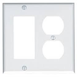 WALL PLATE DUPLEX RECEPT. + DECORA COVER  WHITE METAL   #86672