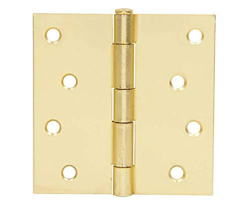 HINGE 4" X 4" BUTT HINGE  SQUARE CORNER BRASS   #86140