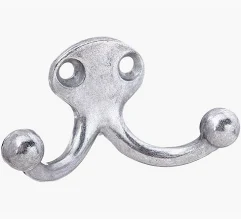 HOOK DOUBLE PRONG WARDROBE 26D CHROME TUF70200DCBK