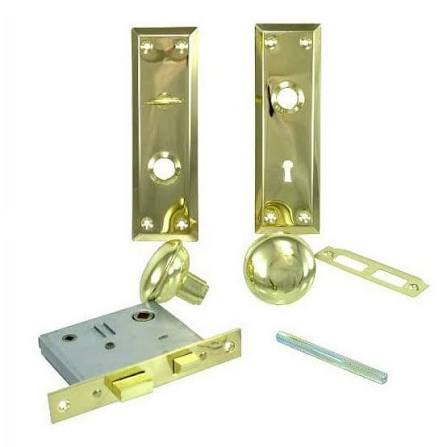 MORTISE LOCK F/INSIDE BATHROOM *PRIVACY* LOCKSET W/TURN KNOB BRASS #TUF1201