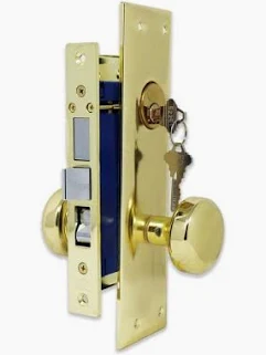 MORTISE LOCKSET RIGHT HAND ATTACHED BRASS #TUF5114AR MAXTECH 1033B