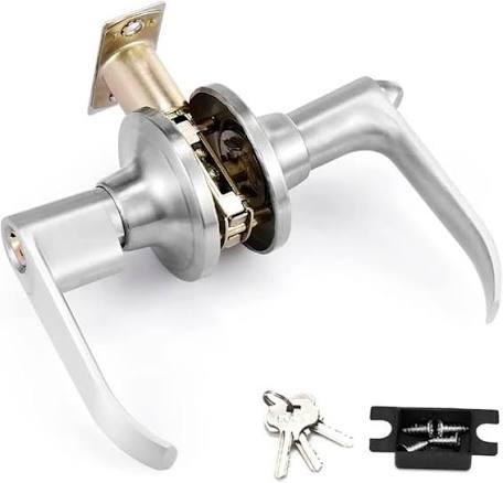 LEVER LOCKSET PRIVACY CHROME PLATED ADJUSTABLE 2-3/8" & 3-3/4" TUFSL0315A