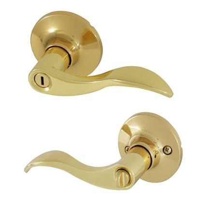 PRIVACY LOCK WAVE LEVER BRASS TUFWL0303A