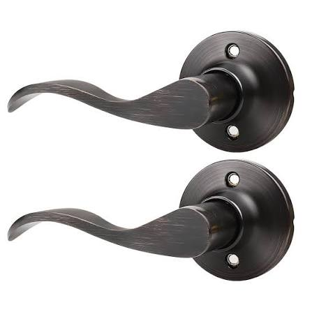 LEVER HANDLE DECORTIVE OIL BRONZE  WAVE LEVER DUMMY 2/PK 84322 CLAM