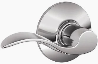 PASSAGE LOCK DECORTIVE CHROME WAVE LEVER  #TUFWLO215A