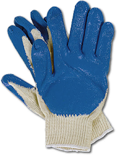 GLOVES STRING KNIT BLUE PALM 10/PK