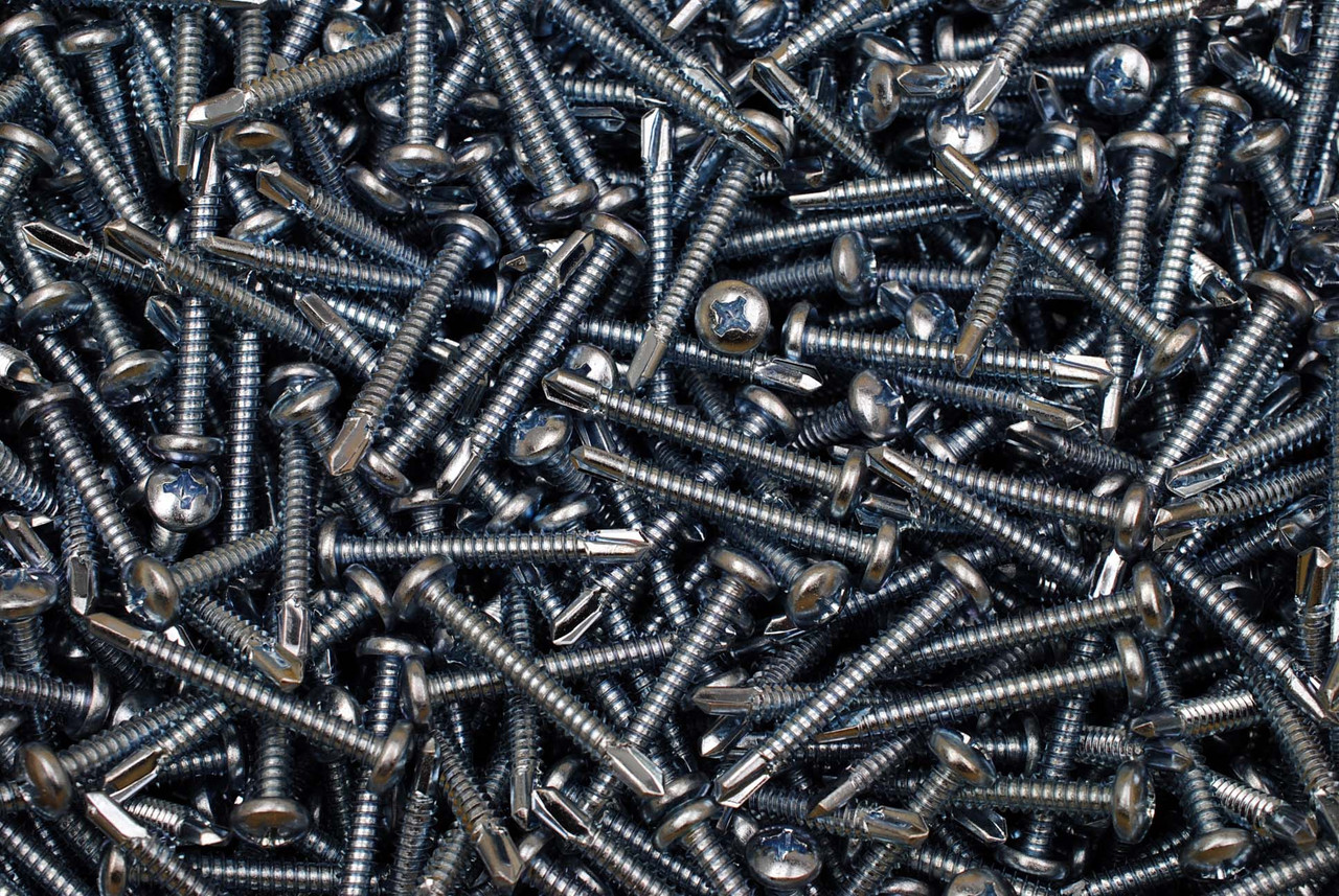 SCREWS PAN HEAD SELF DRILLING ZINC #8 X 2-1/2" 100/BX