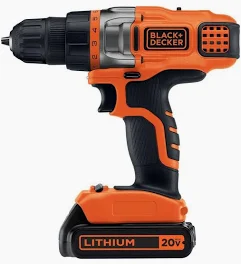 CORDLESS DRILL/DRIVER 20 VOLT MAX LITHIUM-LON BLACK & DECKER LD120VA W/30 ACCESSORIES