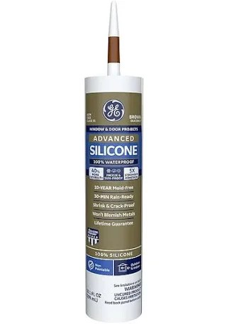SILICONE GE WINDOW & DOOR CAULK BROWN 10.1OZ GE5080