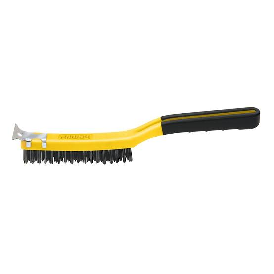 WIRE BRUSH LONG SOFT GRIP HANDLE W/SCRAPER 3" X 19" ALWAYS TOOL 14012319 #SB319