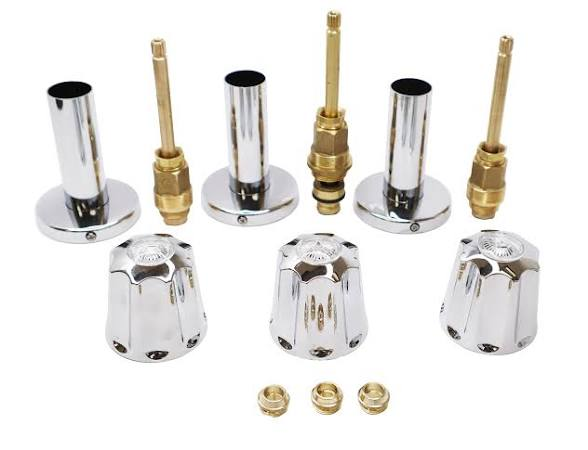 GERBER STYLE 3 HANDLE SHOWER REBUILD KIT INCLUDES HANDLES STEMS ESCUTCHEONS SLEEVES & SEATS EF34000