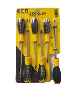 SCREWDRIVER SET 6 PC STANLEY 66597 RUBBER HANDLES