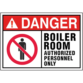 SIGN  BOILER KEY TO HEATING 9" X 6" METAL