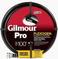 HOSE BLACK HOT WATER 5/8" X 100' HEAVY DUTY PRO 8PLY  GILMOUR